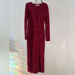 VINTAGE Jumping Joy Velvet Floor Length Burgundy Dress - M